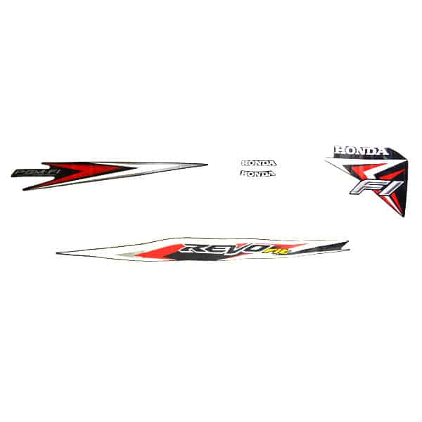 Stiker Body Set Kiri Hitam Merah Honda Revo FI
