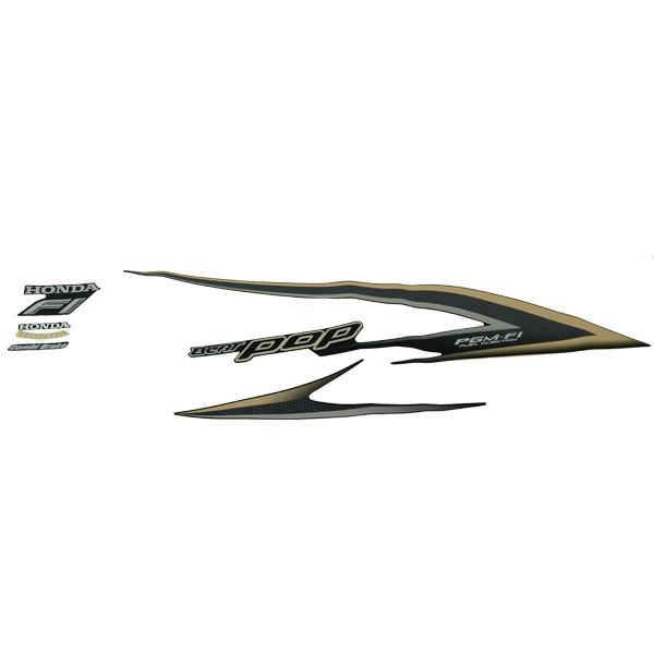 Sticker Body Set Kanan Black Honda BeAT POP eSP K61