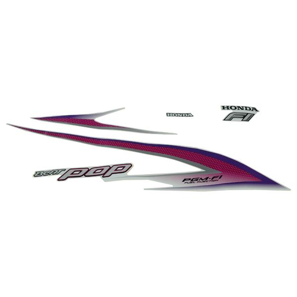 Sticker Body Set Kanan Putih Honda BeAT POP eSP K61
