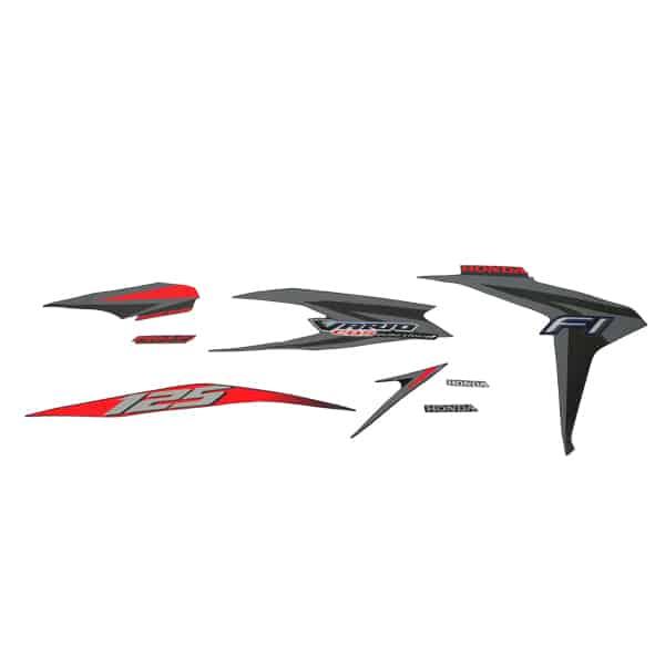 Sticker Body Set Kiri Hitam Honda Vario Techno 125 FI CBS ISS