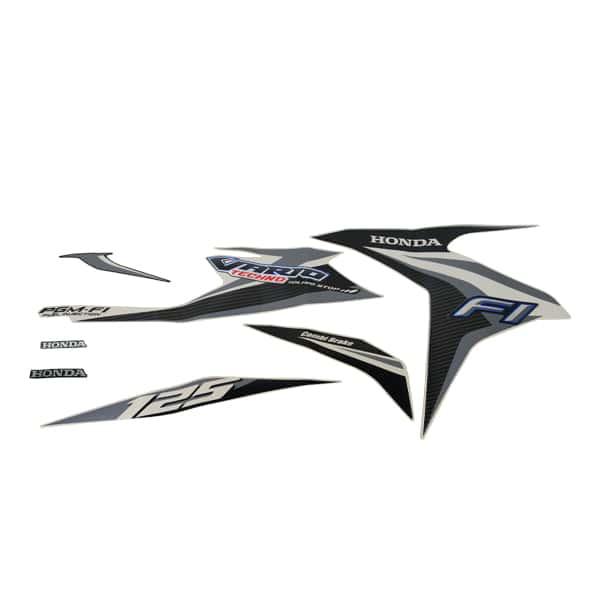 Sticker Body Set Kiri Putih Silver Honda Vario Techno 125 FI CBS ISS