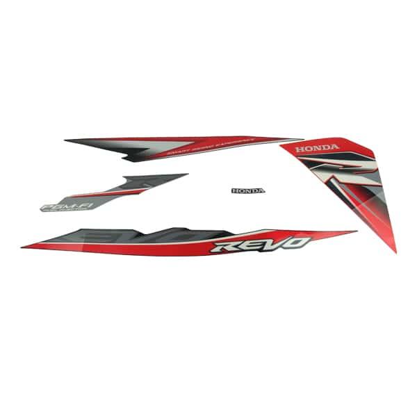 Sticker Body Set Kiri Merah Hitam Honda Revo 110 FI