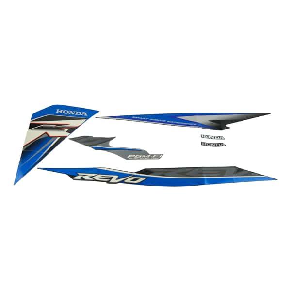Sticker Body Set Kanan Biru Hitam Honda Revo 110 FI