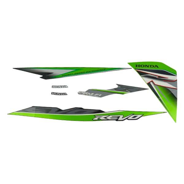 Sticker Body Set Kiri Hijau Hitam Honda Revo 110 FI