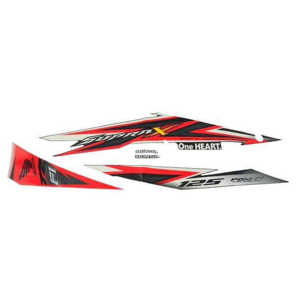 Sticker Body Set Kanan Putih Hitam Honda Supra X 125 FI