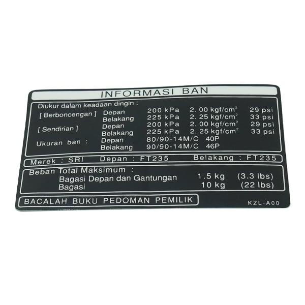 Label Tire Honda Spacy Karburator
