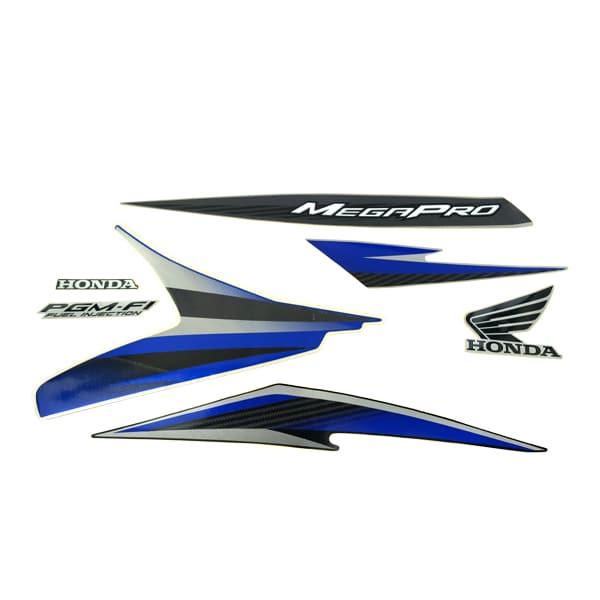 Sticker Body Set Kiri Biru Honda Mega Pro FI