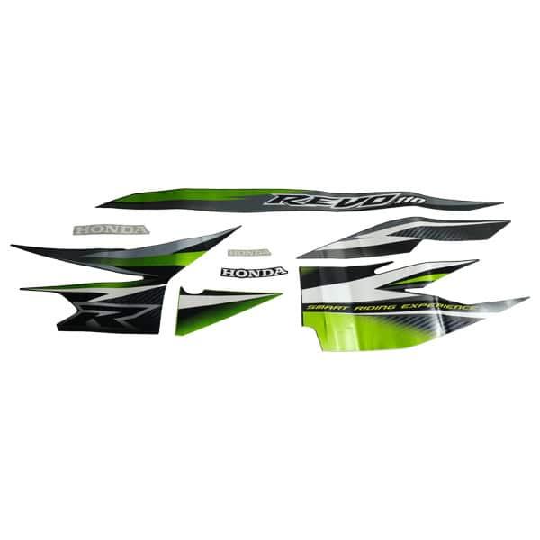 Stiker Body Set Kiri Hitam Hijau Honda Revo 110