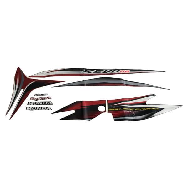 Stiker Body Set Kiri Hitam Merah Honda Revo 110
