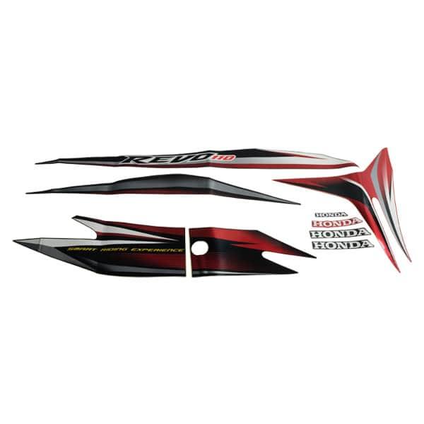 Stiker Body Kanan Hitam Merah Honda Revo 110