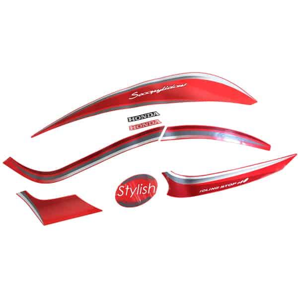 Sticker Body Set Kanan Merah Honda Scoopy eSP K93