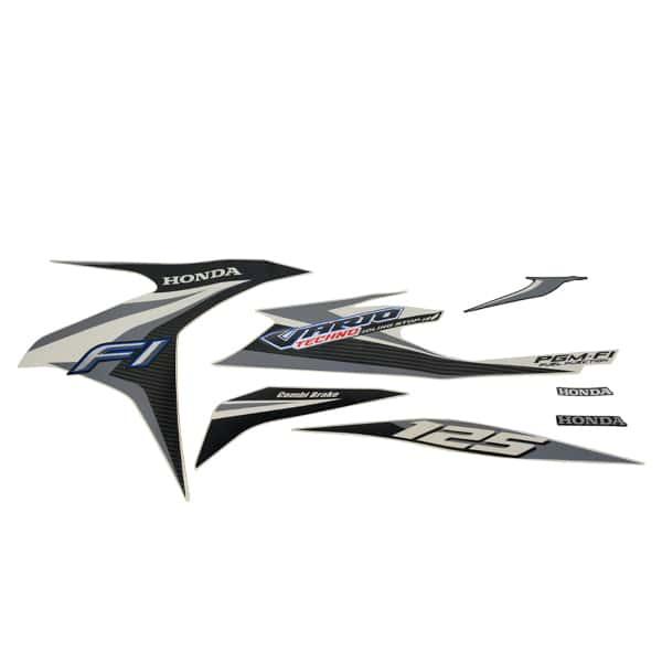 Sticker Body Set Kanan Putih Silver Honda Vario Techno 125 FI CBS ISS