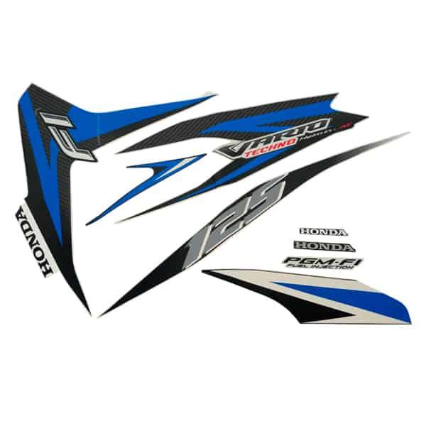 Sticker Body Set Kiri Biru Putih Honda Vario Techno 125 Helm-In FI