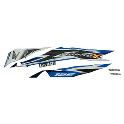 [871X0K41N00ZCL] Sticker Body Set Kiri Biru Hitam Honda Supra X 125 FI