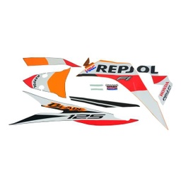 [871X0K47N20ZAL] Sticker Body Set Kiri Orange Hitam Honda Blade 125 FI K47