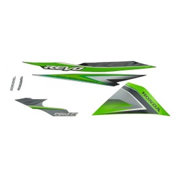 [871X0K03N40ZDR] Sticker Body Set Kanan Hijau Hitam Honda Revo 110 FI
