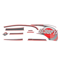 [871X0K16A50ZDR] Sticker Body Set Kanan Merah Putih Honda Scoopy eSP K16R