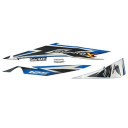 [871X0K41N10ZCL] Sticker Body Set Kiri Biru Hitam Honda Supra X 125 FI