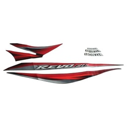 [871X0K03N20ZAL] Stiker Body Set Kiri Hitam Merah Honda Revo 110