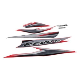 [871X0KWWA50ZBL] Sticker Body Kiri Merah Hitam Honda Revo 110