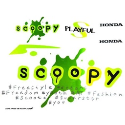 [871X0K93N20ZCL] Sticker Body Kiri Putih Hijau – Scoopy eSP K93