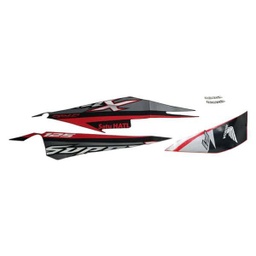 [871X0K41N30ZAL] Stiker Body Set Kiri Hitam Merah Honda Supra X 125 FI