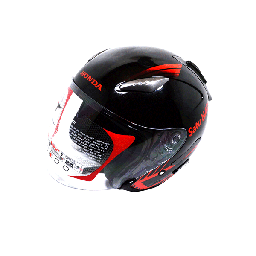 [87100HFBLRM] Helm Honda Half Face KYT Black Red (M)