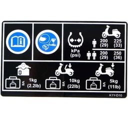 [87505K1YD10] Label Tire Drive Cargo Honda PCX 160 K1Z