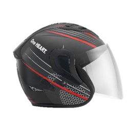 [87100HFHCBRXL] Helm Honeycomb Black Red (XL)